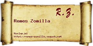 Remes Zomilla névjegykártya